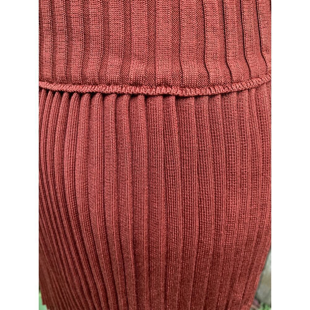 NEW w/Tags ASM Collection Rust Orange Fall Ribbed Knit Sweater Dress Small - Picture 5 of 5